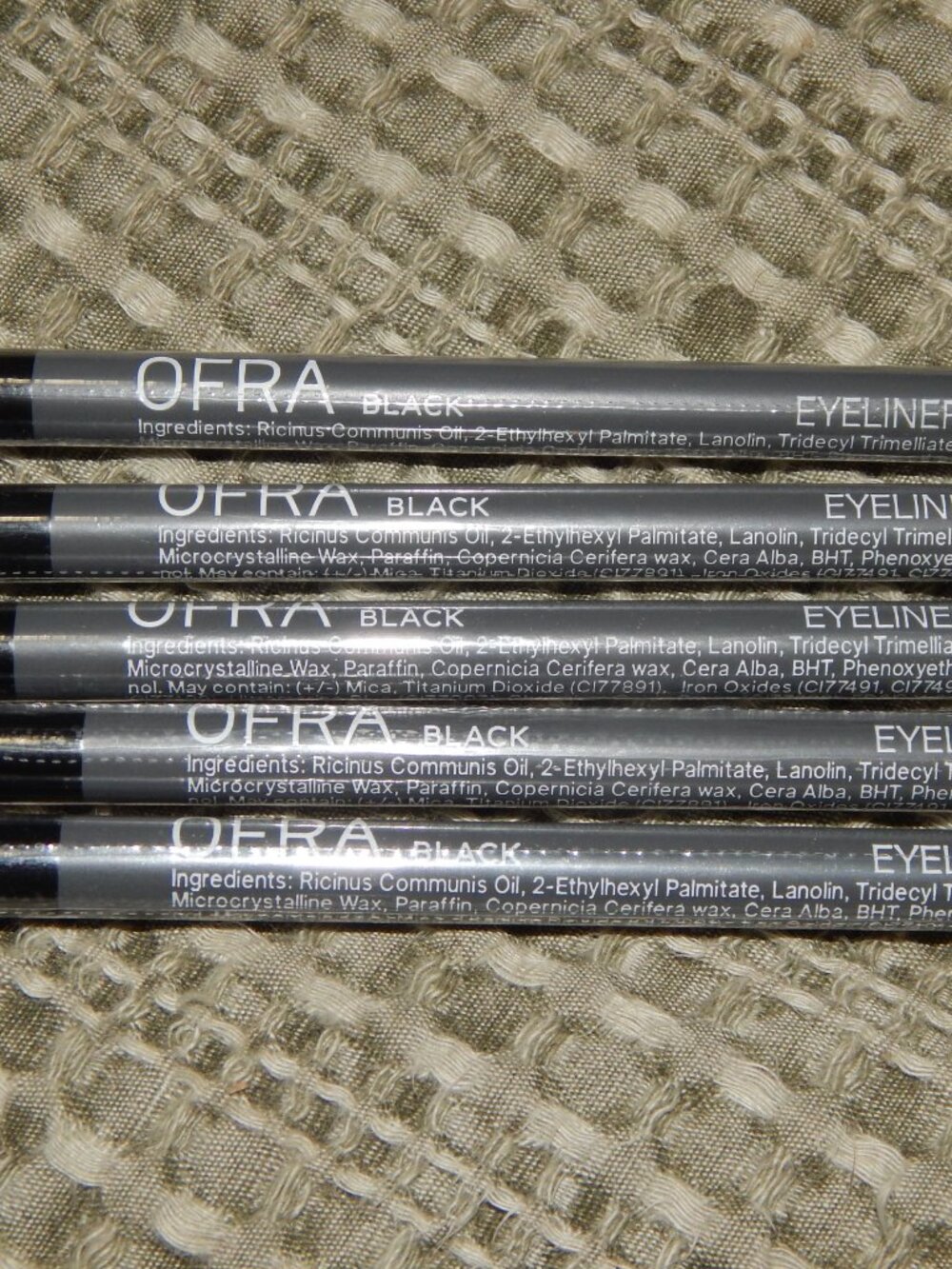 5 Ofra Eyeliner Pencils Black - Full Size - Sealed - Water Resistant